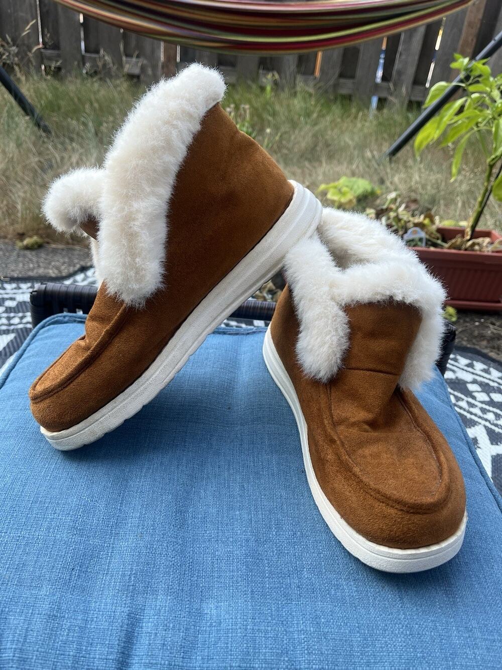 Women Moccasin Faux Fur/Suede Lined Slipper Ladies Winter Warm Boots Ankle 10